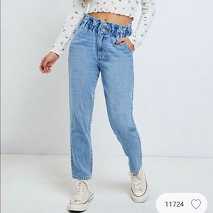 PacSun Iris Blue Paperbag Mom Jeans